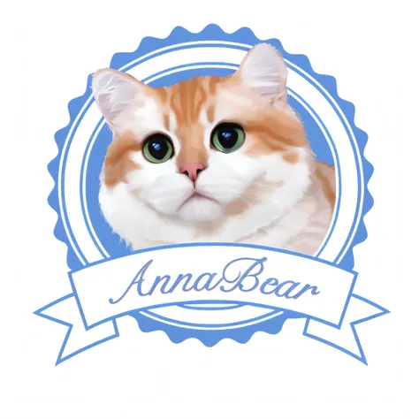 There is a cat with a blue ribbon around its neck, Cat theme logo, anime cat, illustration of a cat, A cute cat, cat design, animal portrait, anime visual of a cute cat, portrait of anthropomorphic bear, cat portrait, realistic anime cat, anthropomorphic f...