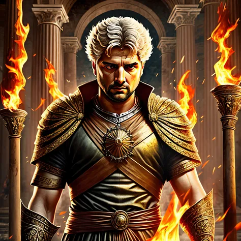 (papel de parede 8k extremamente detalhado), a medium-shot photo of NERO IN ANCIENT ROME BURNING CHRISTIAN IN COLIZEU fearful necromancer, intrincado, alto detalhe, dramatic