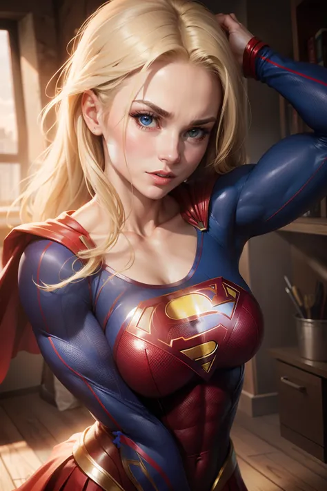 Supergirl flexing her biceps