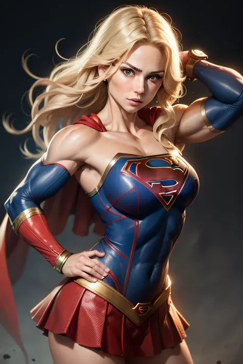 Supergirl flexing her biceps