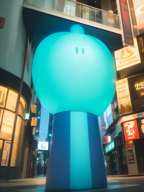 A giant emitting a pale blue fluorescence surreal