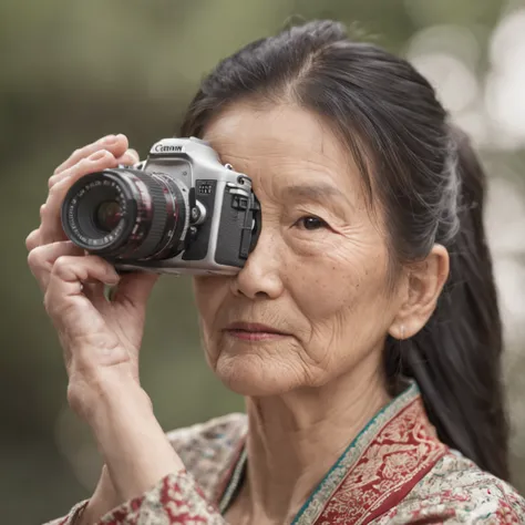 Exercising Chinese elderly，in a panoramic view