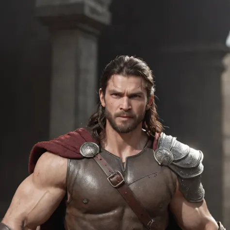 (professional 3d render:1.3) af (Realistic:1.3) most beautiful artwork photo in the world，Features soft and shiny male heroes,Thor Odinson,handsome men,smile,day light, film texture, delicate skin, bright picture,MEDIUM CLOSEUP(MCU)  ((Epic hero fantasy mu...