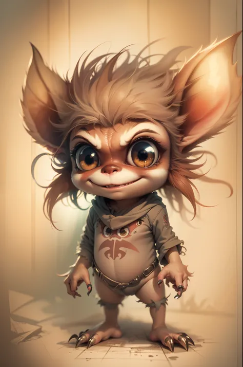 print, Best Quality, Masterpiece, Detail, Little Cute, Adorable Gremlin, Funny Cartoon Creature, UHD Sketch Drawing, Indie Art, Natural Color Shading and Shading, Texture, Short Focus, Vanishing Point, Vignetting, Light Contrast, High Detail, 16k