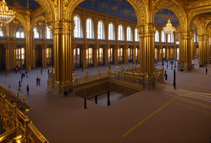 Golden Hall，palaces，Resplendent，Top-down view