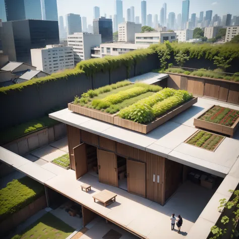 城市, On the rooftop, Urban farm, Urban living, Sustainability, tie