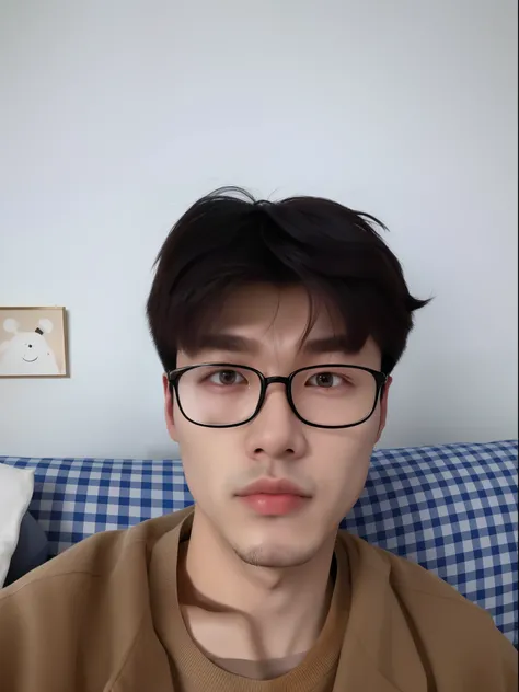 There was a man with glasses sitting on the sofa, 2 7 years old, yanjun cheng, With glasses, 2 8 years old, Without glasses, 2 3 years old, Very clear face, 2 2 years old, South Korean male, 2 9 years old, hong june hyung, 21 years old, xintong chen, profe...