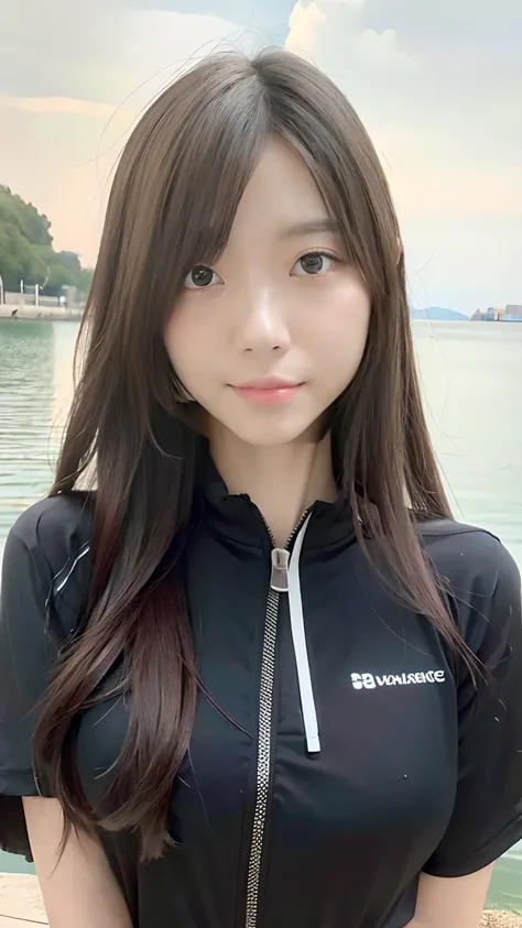 8K, Ultra realistic photos stunning anthropomorphic female dragon beautiful and gorgeous, wearing a swimming wear, Located on the lakeside, White hair, Wavy Hair, Super glowing skin, Wet_skin, stunning composition evoke a sense of admiration, hyper realist...