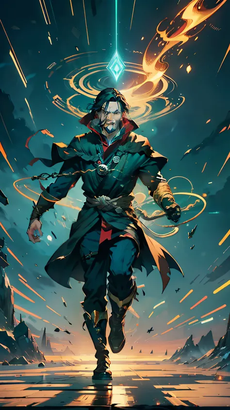 (8K animation:1.2), an epic adventure featuring Doctor Strange, a mystical sorcerer with extraordinary powers, portrayed in a captivating anime style. The animation showcases breathtaking visual effects and a mesmerizing futuristic setting. The story revol...