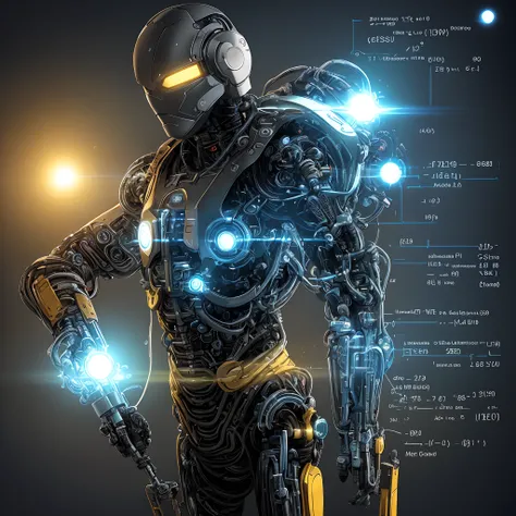 NFT 1: The Quantum Analyst 
Prompt: "Create an NFT-shaped artwork for The Quantum Analyst collection. The NFT should portray a studied superhero in shades of yellow and black. The hero must possess an insightful eye and be immersed in mathematical equation...