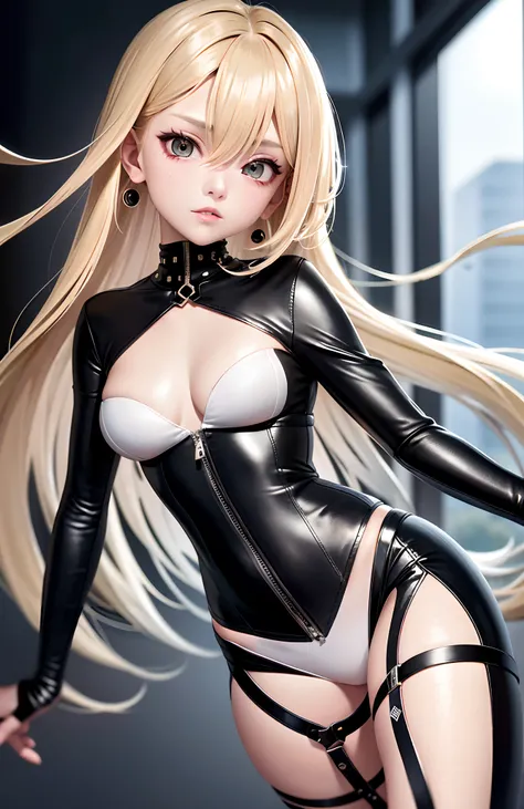 optimum，tmasterpiece，A high resolution，best qualtiy，hyper HD，super detailing，Award-Awarded，16k，独奏，（（The upper part of the body）），（（Bust）），anatomy correct，Beautiful cyberpunk girl，cute  face，，Gradient Beige Hair，Hairline，（（Dark golden eyes）），long eyelasher，...