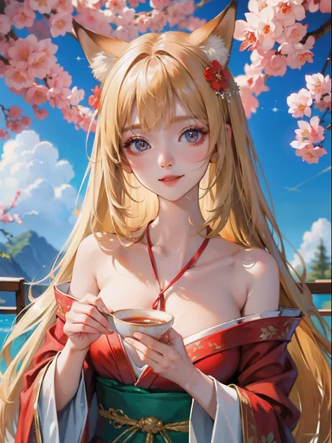 masutepiece, High resolution, 8K, anime woman, Delicate and detailed writing 、Detailed digital illustration、Very long hair and shiny、a very beautiful woman、Eyes are double, Large, Slender eyes、Bust is D cup、High image quality, High quality、Detailed backgro...