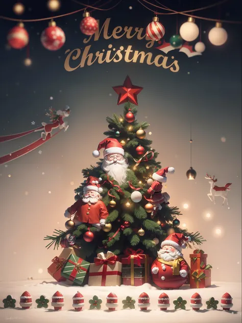 Imagine that，This Santa Claus poster is full of joy and warmth。Santa Claus is portrayed vividly，He wears a red coat、Red hat and white beard，Holding a bag full of gifts。

The background is a snow-white winter landscape，Snowflakes fall on lovely cottages in ...