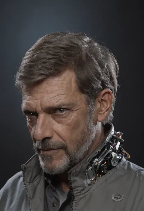 (((um homem))), master part, extremamente detalhado, melhor qualidade, With biomechanical suits, (metal skin with electronic circuits: 1.2), extremamente detalhado, intricate with lights and luminous electronic circuits, (como Dr. Gregory House:1.4). (8k, ...