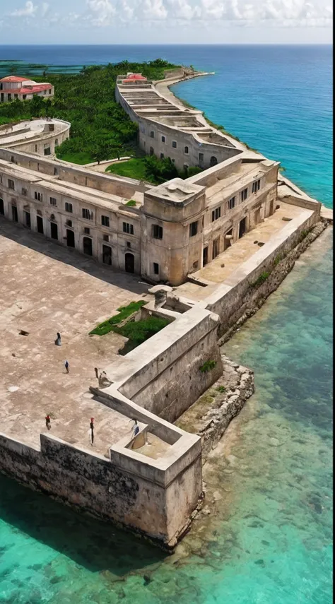 Cuba overview of a fort next to the sea