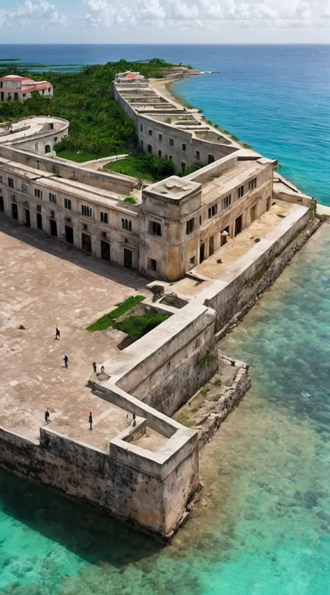 Cuba overview of a fort next to the sea