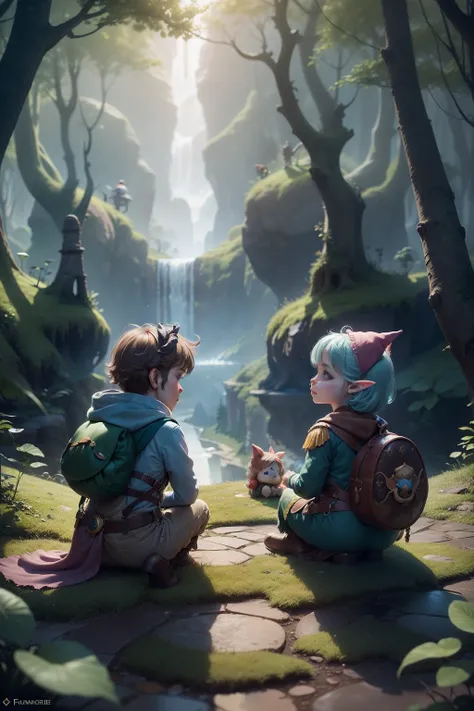 Once upon a time in the whimsical land of Fantasia, two unlikely friends named Luna, a curious young fairy, and Milo, a brave little gnome, lived side by side in the heart of the Enchanted Forest