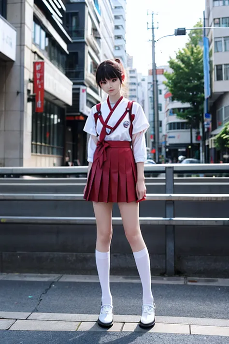 Shin Evangelion，asuka，校服，photorealestic