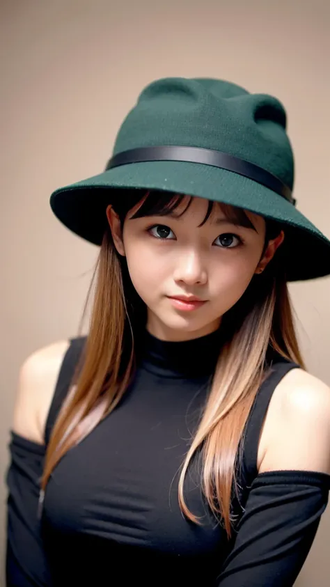 There is a woman in a green hat and a black shirt, Young adorable Korean face, popular south korean makeup, young cute wan asian face, wan adorable korean face, korean face features, tzuyu from twice, Choi Hong Hwa, bae suzy, Popular Korean Makeup, chiho, ...