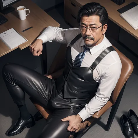 age 55，Kogoro Mouri，uncles，Gay，Tong，Bulge，fortitude，Sitting in the office，Black short stockings，Suspenders，(There is a milky white liquid on the leather shoes )lbeard，fortitude，Bukkake，k hd，artwork of a，wear suit，The crotch has columnar protrusions，Top vie...