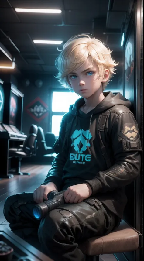 Blu-eyed blonde boy, Sit in the games room, Degenerate hair and Call of Duty poster on wall. The site logo and Arthurs name are visible.