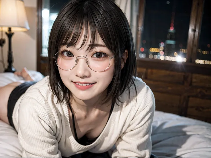 Japan girl in casual clothes in hotel room at night、looking at the viewers、(top-quality、​masterpiece)))、hight resolution、ighly detailed、​masterpiece、电影灯光、(8K、top-quality、​masterpiece:1.2)、(realisitic、Photorealsitic:1.37) Hi-Res、The ultra-detailliert、Woman ...