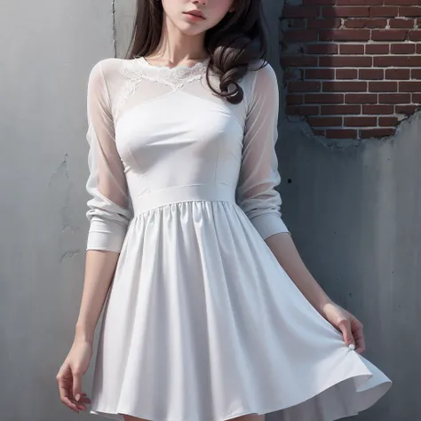 Minimal womens dress design with brick design and white color --auto --s2