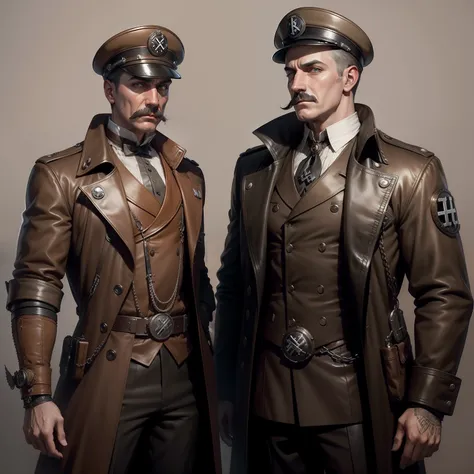 Steampunk Adolph hitler wearing a beanie with proper on top , concept art, 4k, steampunk