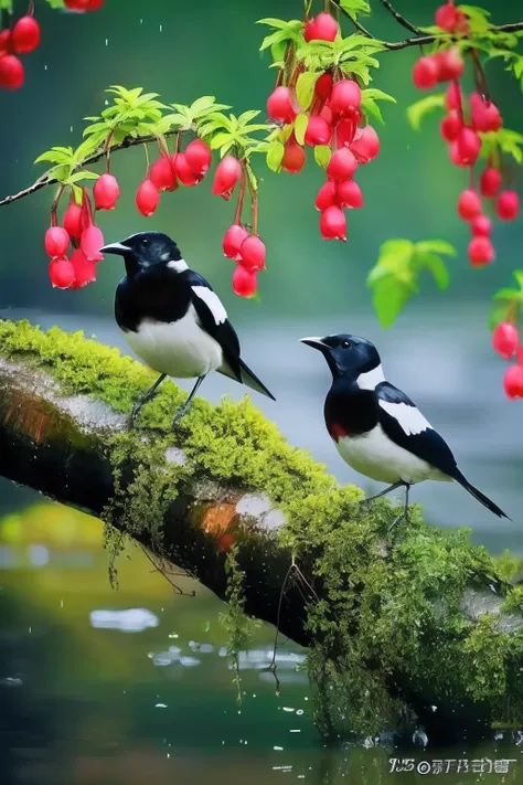 There are two birds sitting on the branches, Beautiful nature, Really beautiful nature, very beautiful photograph of, Birds on cherry trees, nature photo, natural landscape beauty, Beautiful wallpaper, Nature wallpaper, nature in all its beauty, stunning n...