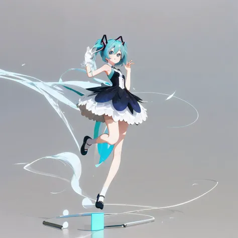 Anime girl in blue hair and white dress in the air, Hatsune Miku, Os amigos, vocaloid, loli in dress, Portrait of Hatsune Miku, hatsune miku portrait, anime moe art style, cute anime waifu in a nice dress, anime styled 3d, Hatsune Miku short hair, 2 d art,...