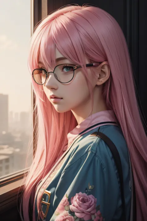 (masterpiece, top quality, best quality, official art, beautiful and aesthetic:1.2), (1girl), extreme detailed,colorful,highest detailed,cute, pink hair, goggle