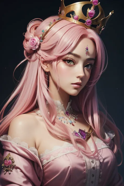 (masterpiece, top quality, best quality, official art, beautiful and aesthetic:1.2), (1girl), extreme detailed,colorful,highest detailed,cute, pink hair,crown, goggle