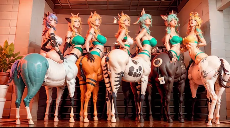 In the beautiful illustration of this super-grand scene，The ultra-long-range lens is shown（Eight unique centaur characters：9.9），They all have their own characteristics，Vivid and interesting。Radiant angelic centaurs from the heavenly realm，To the hellish ce...