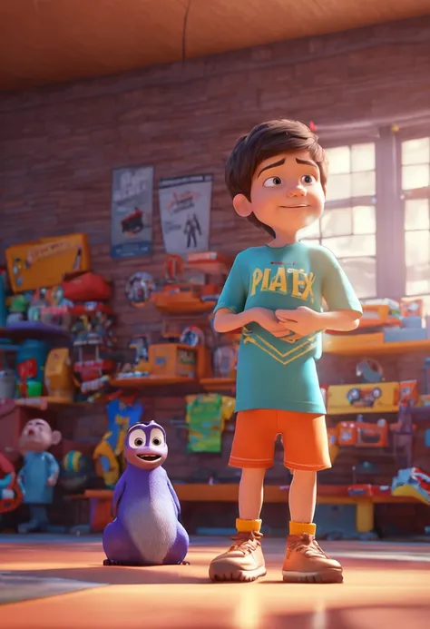 (Pixar 1.23 style) 1 boy ((upper body front, bust shot)), solo, cute kid, brunette, pretty tracksuit, boy, korean child, playground, ((masterpiece, highest quality)), (composite lighting)