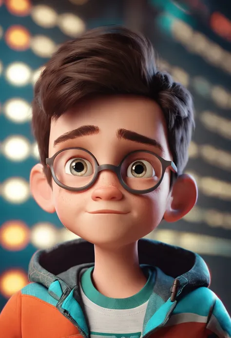 (Pixar 1.23 style) 1 boy ((upper body front, bust shot)), solo, cute kid, brunette, pretty tracksuit, boy, korean child, playground, ((masterpiece, highest quality)), (composite lighting)