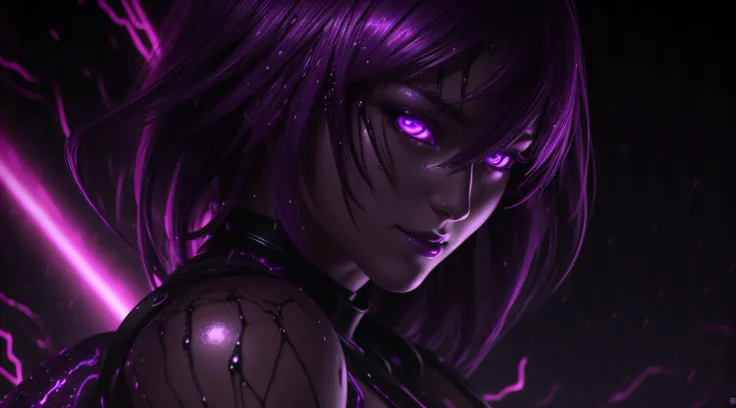 sexy motoko, Glow, seductive, glowing purple eyes , sexy , (ultra photorealistic:1.3), (masterpiece:1.4), best quality, ((realistic)), high quality, ultra detailed, ((real image)), ((realistic skin)), ((realistic face)),(illustration:1.05), (beautiful:1.05...