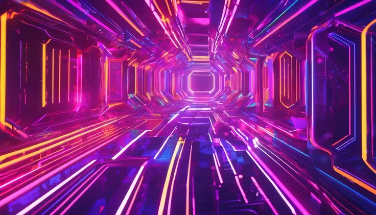 melhor qualidade, ultrahigh-resolution, (fotografia realista:1.4), Surrealismo, neon ultra-realistic futurism abstract background technological with digital texture digital codes led rgb colors purple pink blue neon green and orange tech sci-fi technology ...