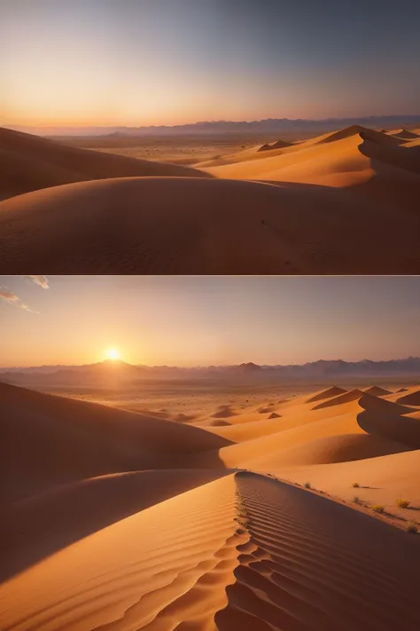 Desert，camelstoe，baiyun，yellow grass，the setting sun