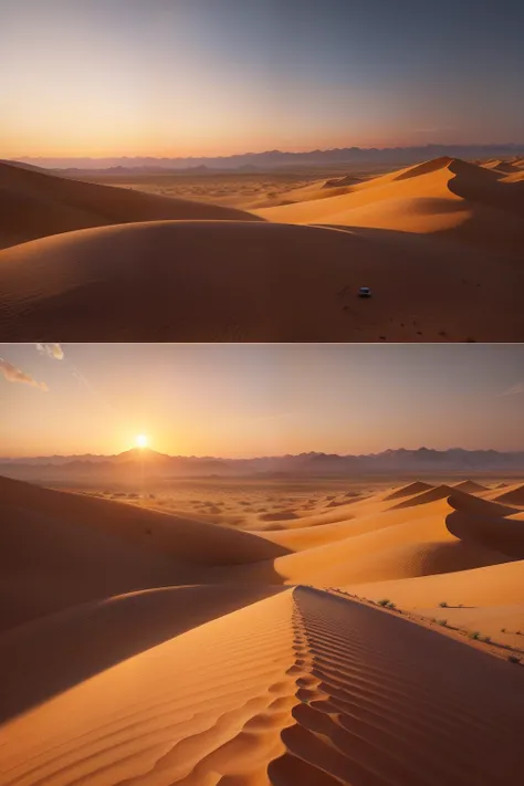 Desert，camelstoe，baiyun，yellow grass，the setting sun