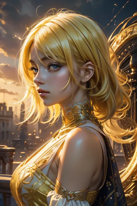 (masterpiece, top quality, best quality, official art, beautiful and aesthetic:1.2), (1girl), extreme detailed,colorful,highest detailed,cute, light yellow hair