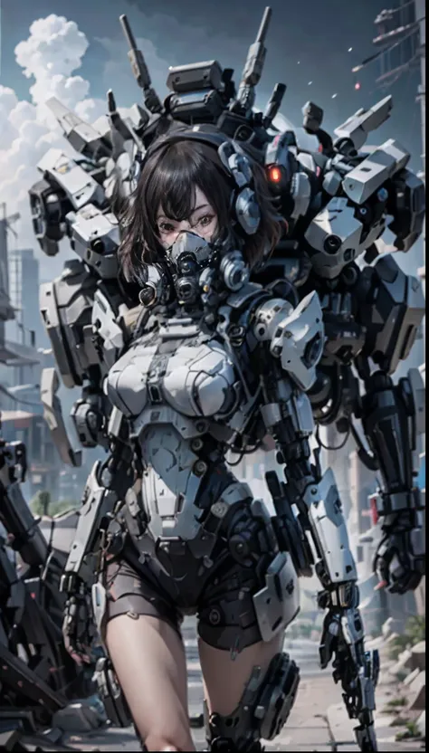 this is a hyper-detail、high resolution and top quality cg unity 8k wallpaper，the style is cyberpunk，predominant white color。in t...