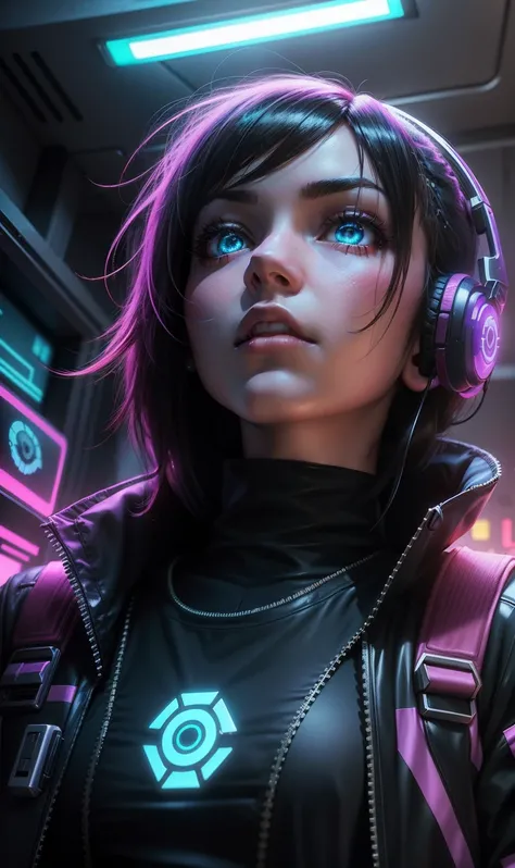 Change This Image Background ta a Cyberpunk add, glowing, anime 3d, Gamer