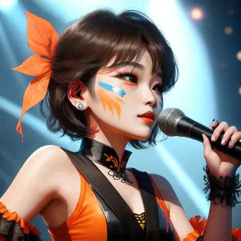 Face painting Rainie Yang concert orange