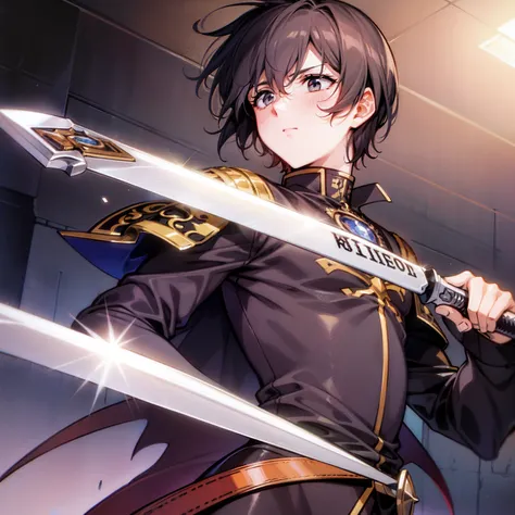 Knight, upper body, male, holy sword, urushisato