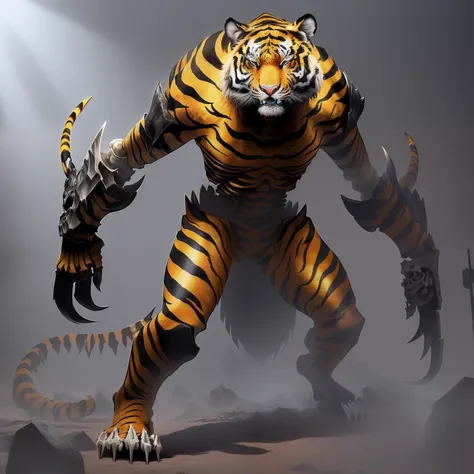 (Bone Tiger, skeleton) [smithereens, Mysterious light, Mystical background, Cool shade]