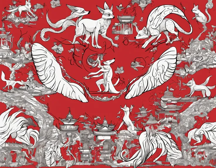 Close-up of red and white logo with red fox, avatar image, Hayao Miyazki, Hana Yata, Hannah Yata, Kaguya Ōtsutsuki, Logo", Ai Yazawa, Asao Urata, Kawaai, Avatar for the site, based on Kawabata Ryushi, yamato, Logo, Logo