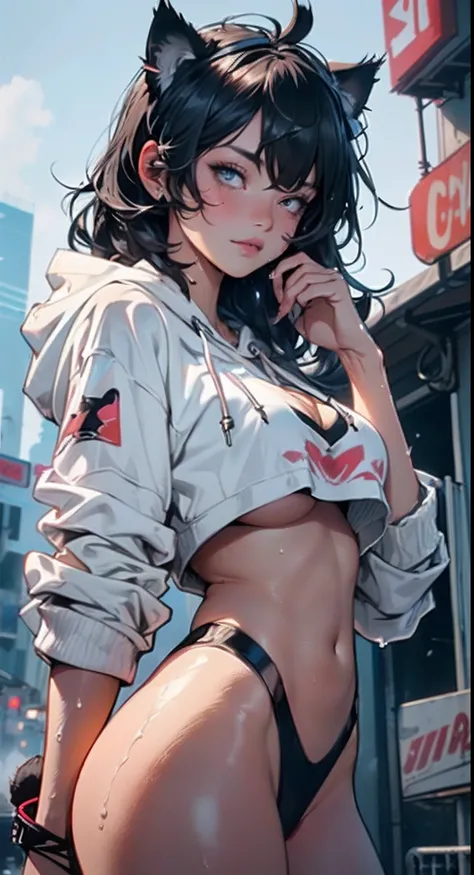 girl spacepunk,(((1girl))),((beautiful girl with bright and luminous cat ears)),

(large breasts:1.4),saggy breasts,((((black hair,black messy hair,colored inner hair,large hair,absurdly long unkempt hair:1.35,long black hair,ear breathing)))),((((cat ears...