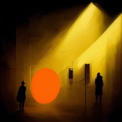 painting of a man standing in front of a giant orange sun, by Ivan Generalić, inspired by Jakub Schikaneder, by Zsolt Bodoni, by Pál Balkay, inspired by Grzegorz Domaradzki, by Tadeusz Brzozowski, by Ludwik Konarzewski