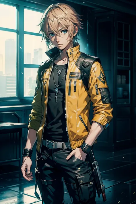 young boy, hope final fantasy XIII, Final Fantasy XIII, 4k, Hope Estheim, wearing yellow jacket