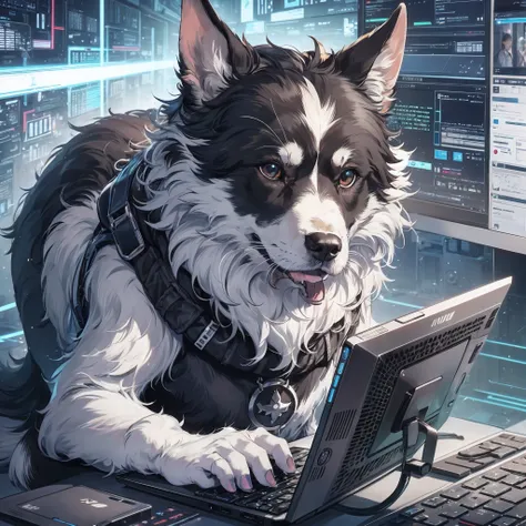 Dog playing valorant, on a futuristic pc --auto --s2